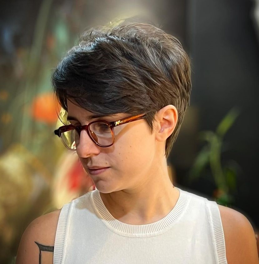 Neat Choppy Pixie for Thick Hair