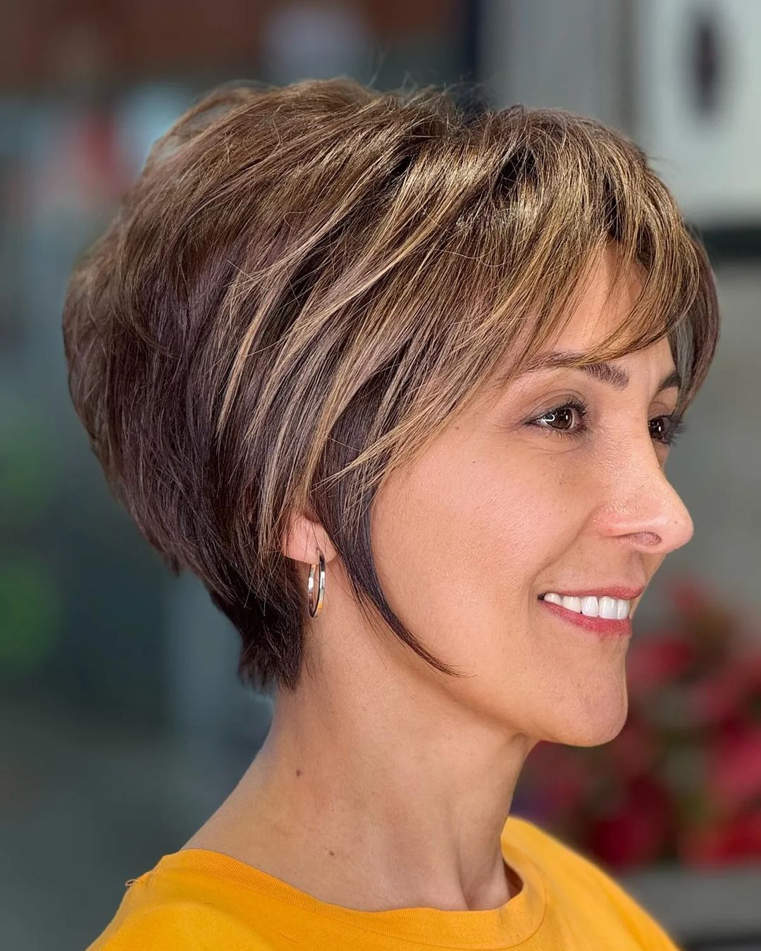 Layered Tapered Bixie with Choppy Bangs